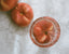 Peaches submerged in sparkling water, inspired by Forbidden Bloom perfume