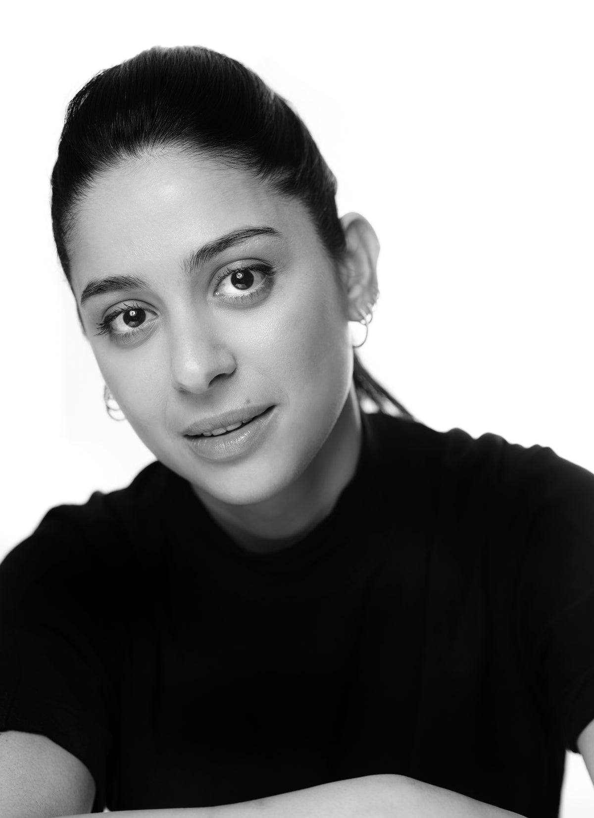 Black-and-white portrait of perfumer Mabelle O'Rama